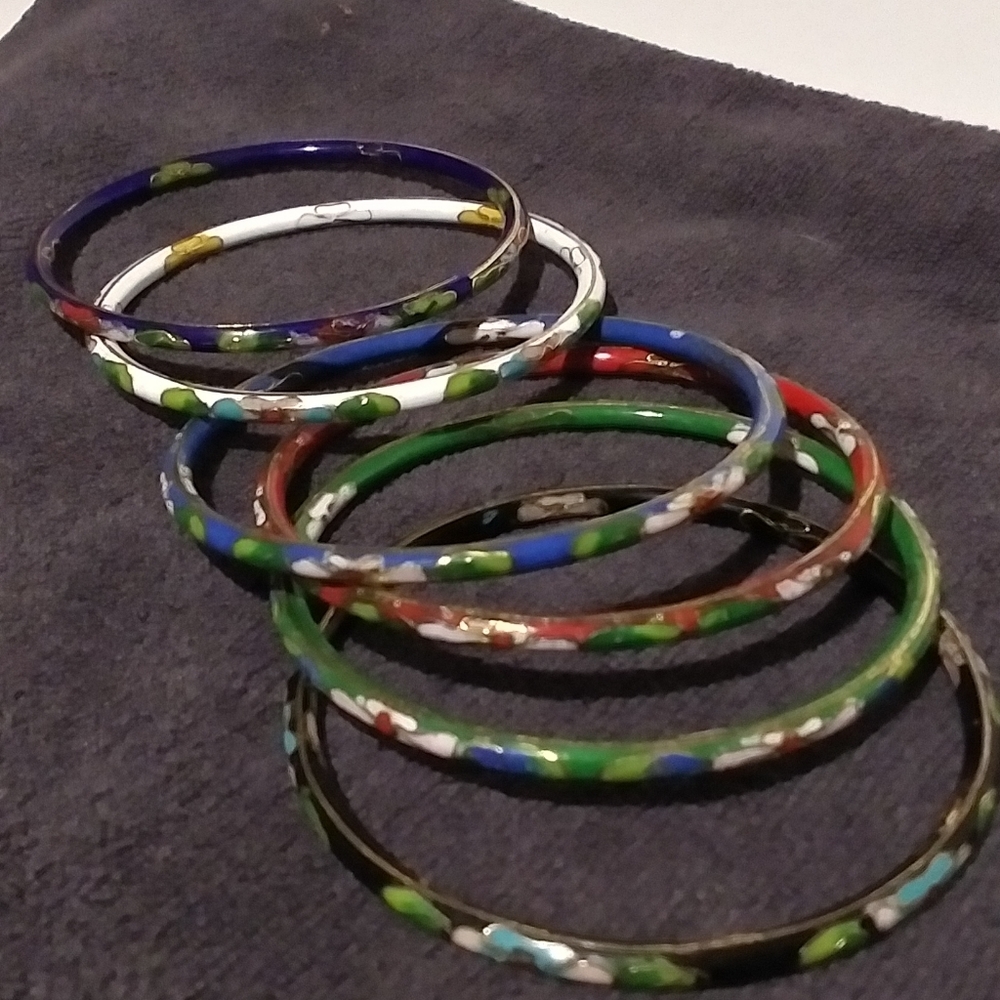 Cloisonne bracelets set 6